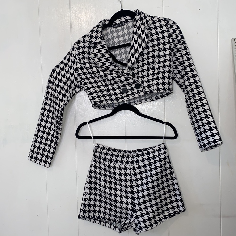 Two piece hound suit co ord set (jacket & shorts)